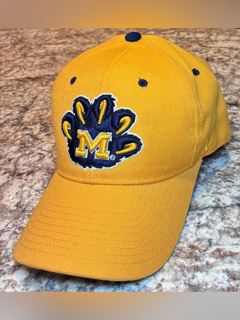 Michigan Wolverines Claw Hat Zephyr Z Vintage 90s Y2K Fitted 7 3/8 Yellow Blue